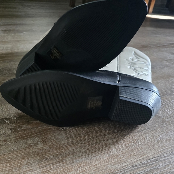 Retro Women Pointed Toe Embroidery High Heel Boots Western Cowboy Boots - Picture 7 of 7